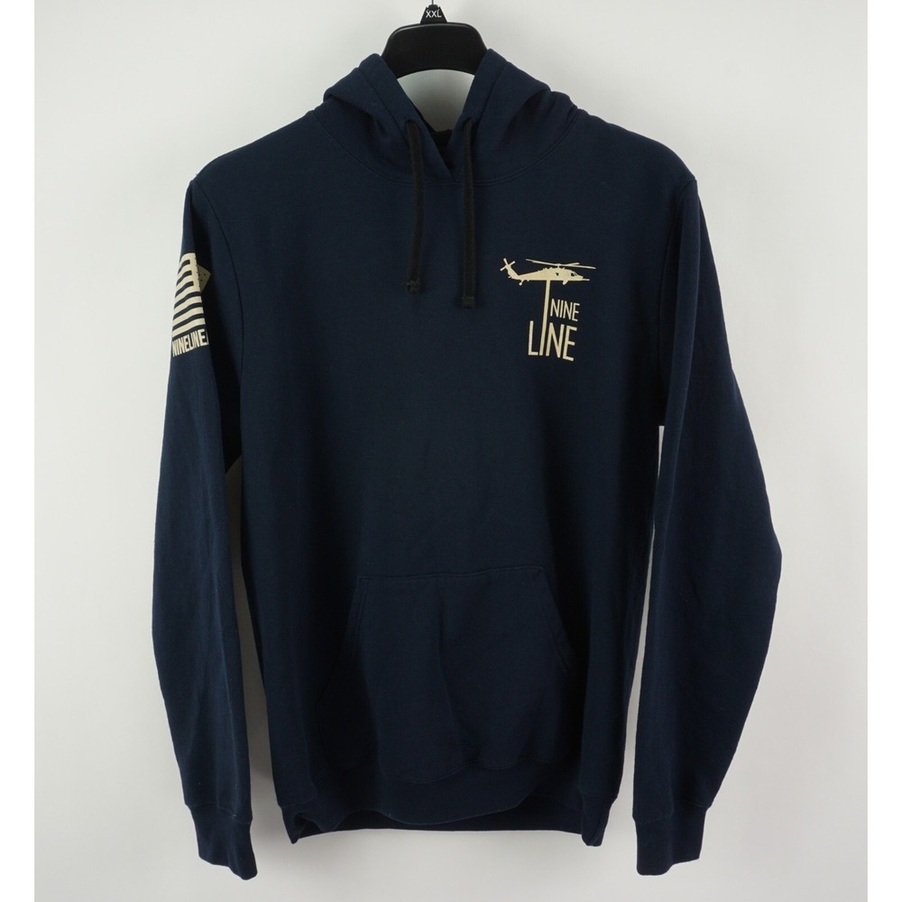 Nine Line Men's Large Blue In the Halls of Valhalla Viking Skull Military Hoodie